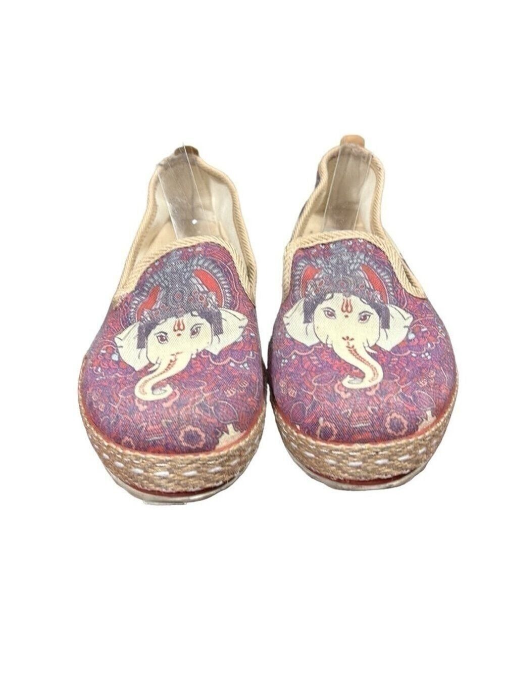 Goby Ganesha Elephant Canvas Slip on Espadrilles Size 40 - Picture 6 of 9